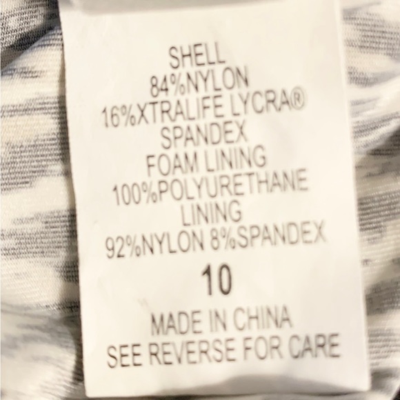 BADGLEY MISCHKA Zara Halter Tankini Top Black Tan white size 10 - Picture 6 of 15